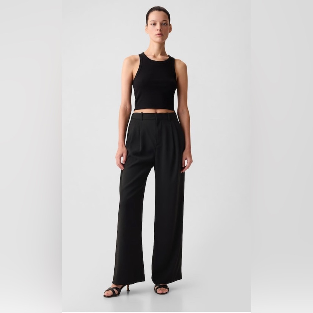 GAP 365 HIGH RISE PLEATED TROUSERS